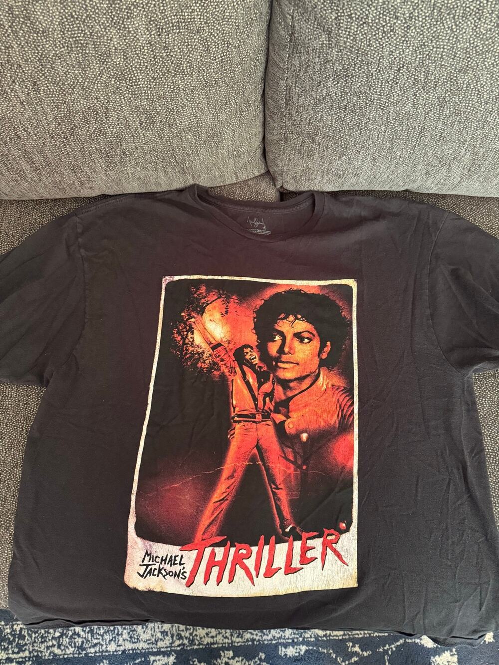 Vintage Michael Jackson's Thriller Retro Black T-Shirt Sz. I 2XL